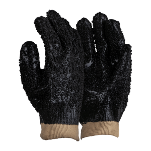 Premium Black Chip PVC Fully Granulated Gloves